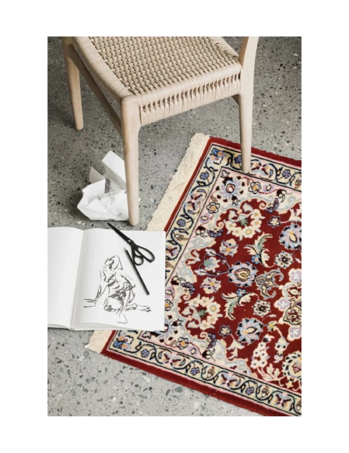 Red Persian mat rug for studying room
